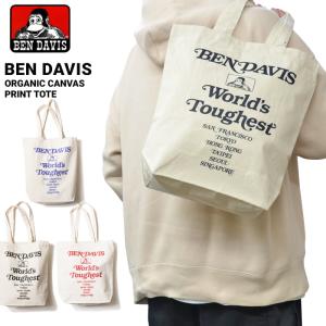 BEN DAVIS ベンデイビス キャンバス トートバッグ ORGANIC CANVAS PRINT TOTE BAG 鞄 エコバッグ BDW-8282A bendavis ネコポス便発送で送料無料｜buddy-stl