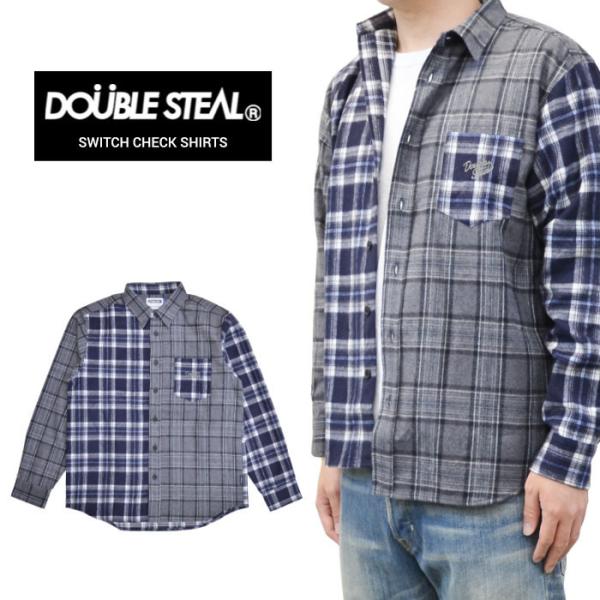 DOUBLE STEAL ダブルスティール シャツ SWITCH CHECK SHIRTS シャギー...