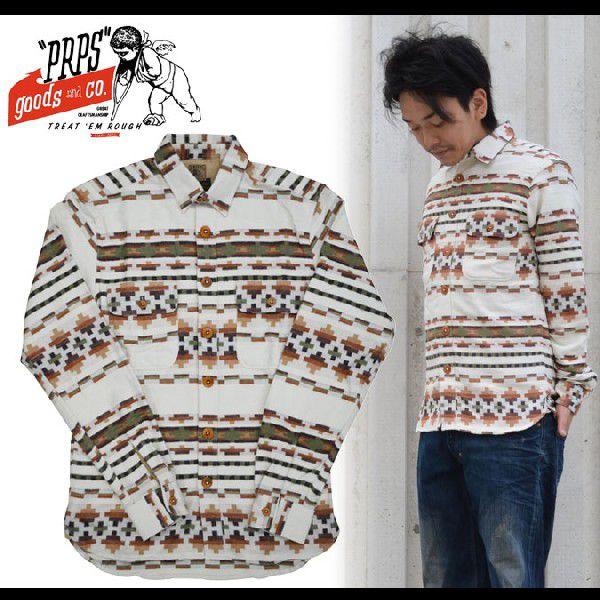 PRPS GOODS &amp; CO. ピーアールピーエス AZTEC PRINT SHIRT シャツ 長...