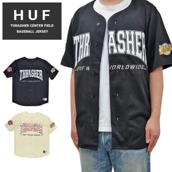 HUF × THRASHER ベースボール ジャージ CENTER FIELD BASEBALL J...