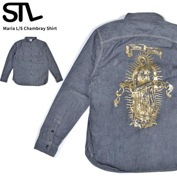 STL エスティーエル Maria L/S Chambray Shirt マリアプリントシャンブレー...