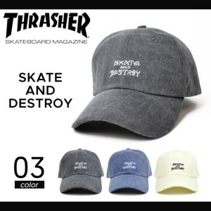 THRASHER スラッシャー SKATE AND DESTROY 6-PANEL CAP ストラップバック キャップ メンズ レディース ユニセックス 帽子 6パネルキャップ｜buddy-stl