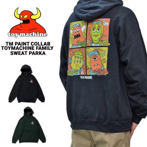 TOY MACHINE トイマシーン パーカー TM PAINT COLLAB TOYMACHINE FAMILY SWEAT PARKA プルオーバーパーカー スウェット フリース