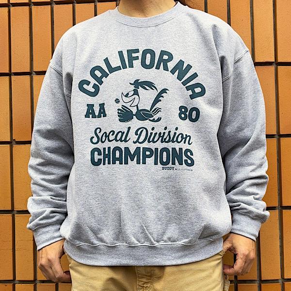 クルーネックスエット CALIFORNIA CHAMPIONS BUDDY オリジナル クルー スウ...