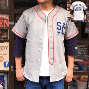 ベースボール ユニフォーム シャツ BUDDY オリジナル SPRINGFORD 半袖 シャツ SANTACRUZ EAGLES BASEBALL サンタクルーズ イーグルス アメカジ｜buddy-us-clothing