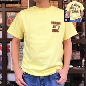 アメカジ BUDDY オリジナル BROWN AUTO SHOP Ｔシャツ アメ車 ダッジ ラム バン シェビー フォード バニング Dodge Chevy Ford USA アメリカ 半袖｜buddy-us-clothing