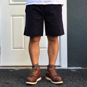 ハーフパンツ RUSSELL ATHLETIC コットン ツイル ショートパンツ 短パン ネイビー Napping Woven Twill Shorts ラッセルアスレチック RC-21513｜buddy-us-clothing