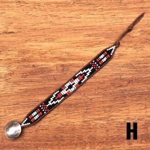 ビーズ ブレスレット H 約16.5cm BEADS BRACELET ビーズバングル 5セント コイン コンチョ メンズ レディース ユニセックス｜buddy-us-clothing