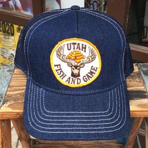 UTAH FISH AND GAME BUDDY オリジナル ビンテージ ワッペン付きデニムキャップ OTTO アメリカ ユタ州 フィッシング 釣り 狩り USA ハンティング｜buddy-us-clothing