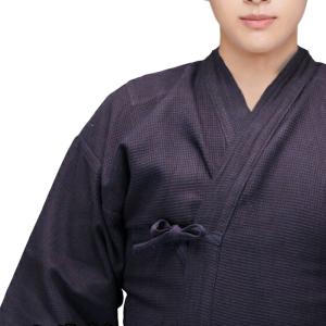 剣道 紺 一重 格子刺 剣道着 ワッフル刺 クールコットン オールシーズン 綿100％ 吸汗 大真
