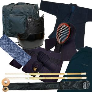 剣道 入門 フルセット 防具セット 剣道着 袴 竹刀 手拭い 防具袋 竹刀袋 面紐 面乳革 胴紐付