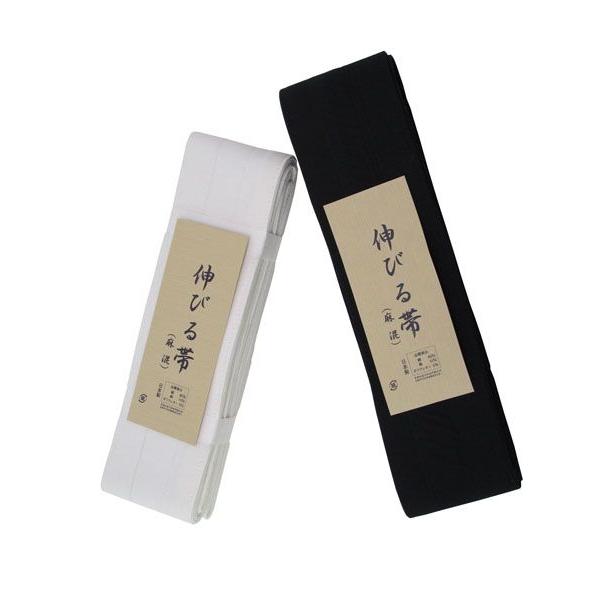 居合帯 伸びる帯 居合用 約396 x 8cm 伸縮 全2色 白 黒