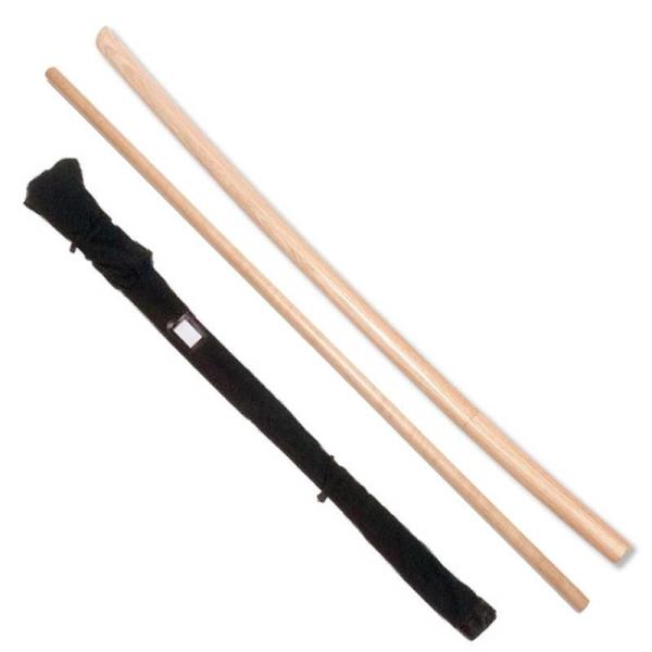 木刀 3点セット 国産 ナラ材 合気道用 木刀 杖 杖木刀袋 3点 セット（8分径・9分径） 木刀3...