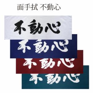 剣道 面手拭 面タオル 不動心 白/紺/エンジ/緑 プレゼントに