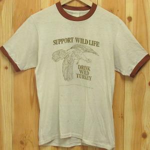 USA古着 ビンテージ Tシャツ WILD TURKEY 70年代 M ELERT リンガー トリム｜buffalohip