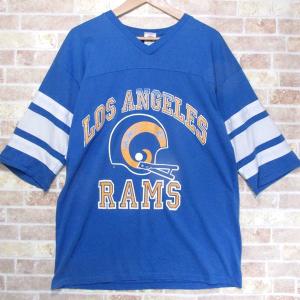 OLD USA製 古着 フットボール Tシャツ NFL LOS ANGELES RAMS LOGO 7 XL アメフト｜buffalohip