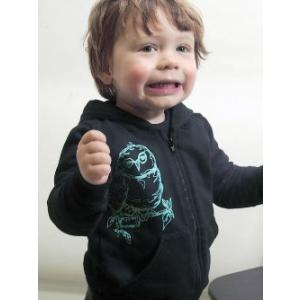 KLTワークス　ジップアップパーカー/Hooded Zip-up Jackets　ふくろう/黒 Ow...