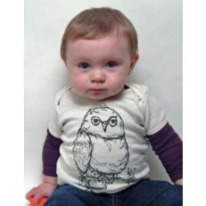 KLTワークス　半袖ロンパース/Short-sleeved Rompers 　ふくろう/クリーム