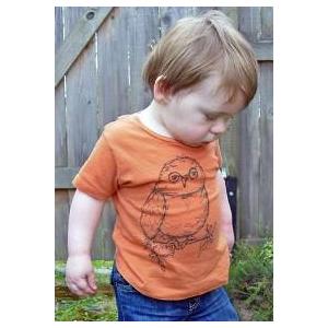 KLTワークス　Tシャツ/T-shirts  ふくろう/オレンジ Owl/Orange