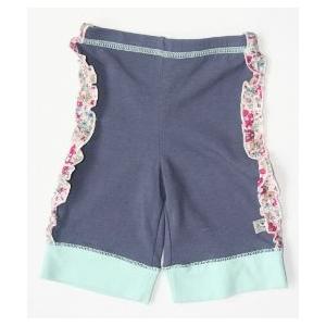 リトルドッグラフド　パンツ/Pants　ブルー(花ライン付き）70,80