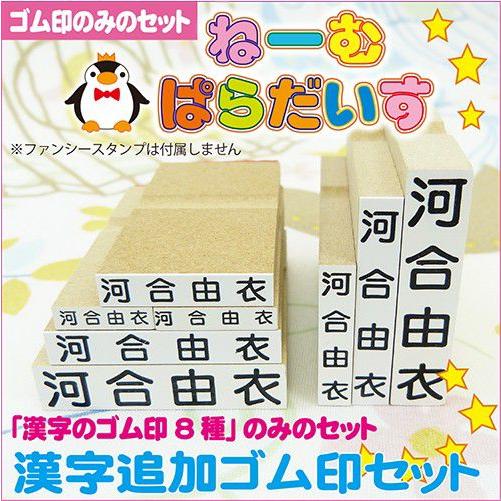 お名前スタンプ ねーむぱらだいす 漢字追加ゴム印セット ゴム印 学参フォント 入園準備 入学準備