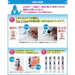 シャチハタ ネームエルツイン 既製品 1本2役...の詳細画像3