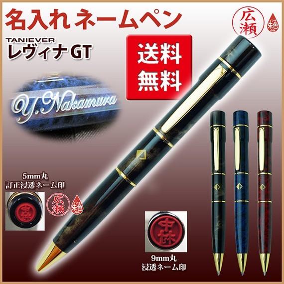 名入れ 印鑑付きボールペン ネームペン レヴィナGＴ シャチハタ式ネーム印 訂正印＋黒ボールペン タ...