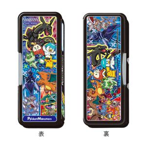 ポケモン 筆箱 両面筆入れ ホログラム ブラック 黒 スカーレット