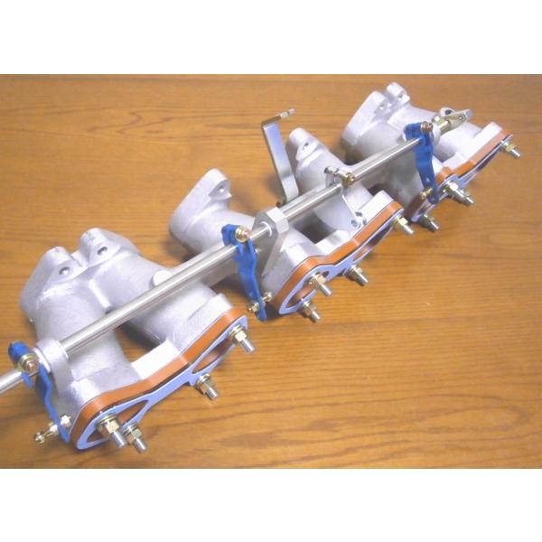 L型エンジン/50パイ用インテークマニホールド新品ワイヤー式/ソレックスSOLEXウェバーWEBER...