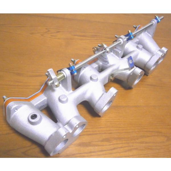 L型エンジン/40-45パイ用インテークマニホールド新品ワイヤー式/ソレックスSOLEXウェバーWE...