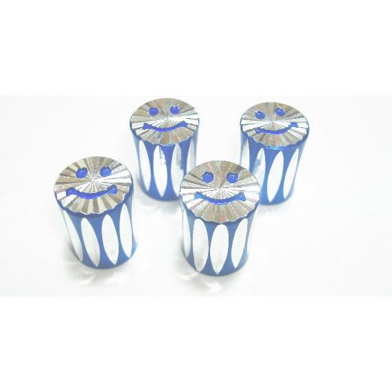 ◎送料無料◎M*エアーバルブキャップ4個SET新品-スマイル青2-RZ250RRZ350R