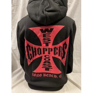 WEST COAST CHOPPERS ウエストコーストチョッパーズ チャック付きパーカー ブラック×レッド｜buhinyakw