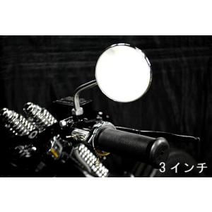 WM ワイドミラー　SR400/SR500 部品屋K&W ラウンドミラー タイプ：左右セット / ミラーサイズ：3