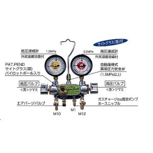 DENGEN 134a用2バルブマニホールドゲージ CP-MG213N : エヒメマシン 