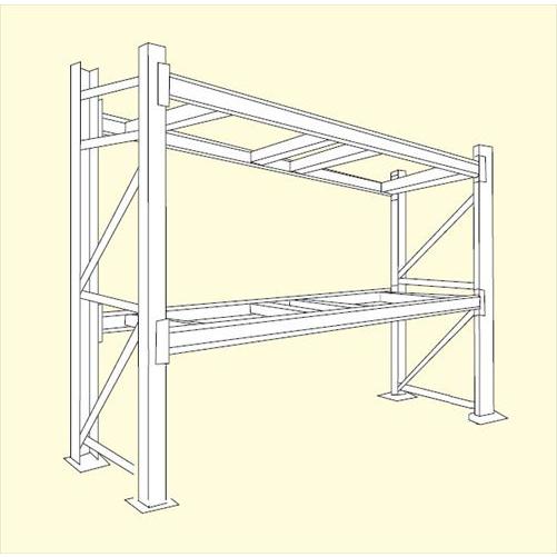 【直送品】 サカエ パレットラック（１０００kg／段・ビーム２段・Ｈ３０００ｍｍ） HW1-7532...