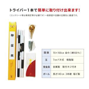 国旗セット 家庭用 70×100cm 綿100...の詳細画像1