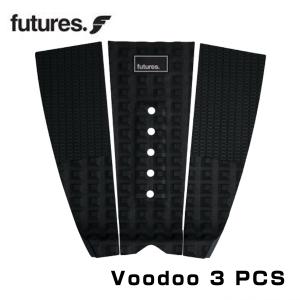 FUTURES TRACTION VOODOO 3PCS デッキパッド フューチャー ブラック トラクション ブードゥー 3ピース デッキパッチ テール サーフィン サーフボード