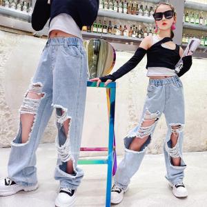 キッズダンス衣装 デニムパンツ ジーンズ ダメー...の商品画像