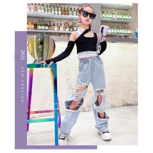 キッズダンス衣装 デニムパンツ ジーンズ ダメ...の詳細画像5