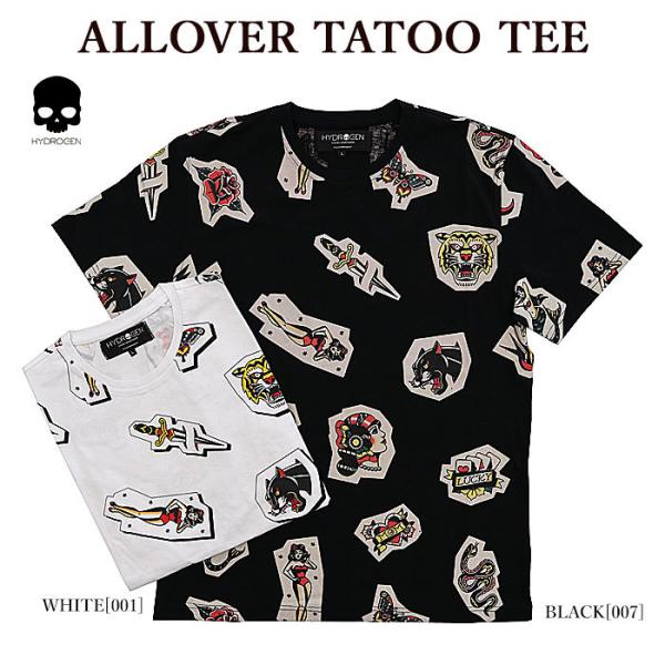 HYDROGEN ハイドロゲン 300644 ALLOVER TATOO TEE 半袖Tシャツ タト...