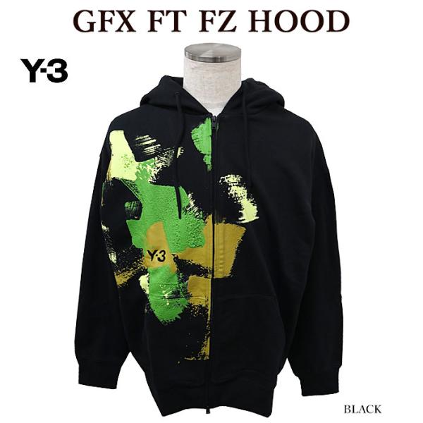 ジップアップパーカー Y-3 ワイスリー IP5580 GFX FT FZ HOOD グラフィックア...