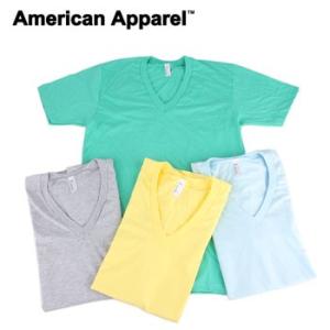 American Apparel アメリカンアパレル 2456-A FINE JERSEY SHORT SLEEVE V-NECK VネックTシャツ メンズ レディース 返品・交換不可【並行輸入品】