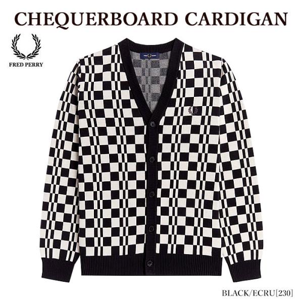 FRED PERRY フレッドペリー K4529 CHEQUERBOARD CARDIGAN カーデ...