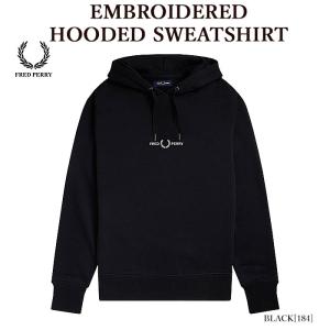 【店内全品ポイント5倍】FRED PERRY フレッドペリー M4728 EMBROIDERED HOODED SWEATSHIRT プルオーバー パーカー セットアップ 刺しゅう メンズ レディース｜bumpstyle