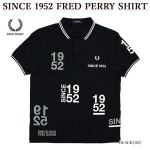 FRED PERRY フレッドペリー M5525 SINCE 1952 FRED PERRY SHIRT ポロシャツ 1952プリント 刺しゅう メンズ レディース｜bumpstyle