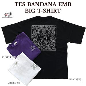 半袖 Tシャツ The Endless Summer エンドレスサマー 24574300 TES BANDANA EMB BIG T-SHIRT オーバーサイズ バンダナ 刺しゅう メンズ レディース｜bumpstyle