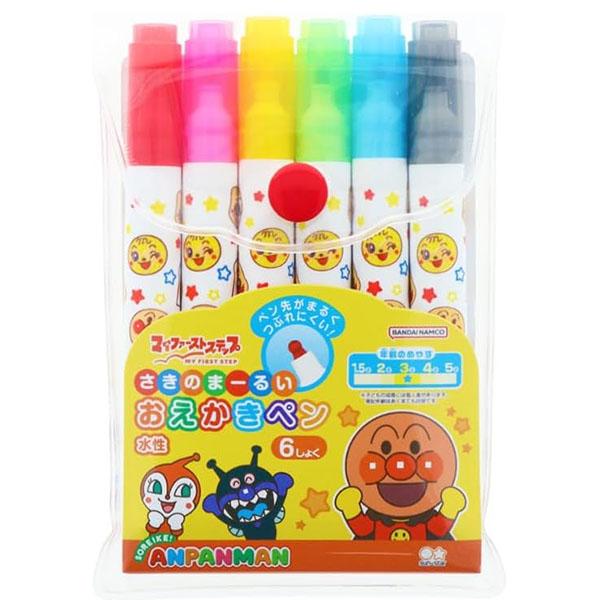 【4点までメール便OK】  サンスター文具 それいけ！ アンパンマン さきのまーるいおえかきぺん 6...