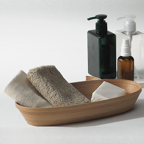 ブナコ製コスメティックトレイ・M ｃ622/722（2色）お洒落なオーバル型フォルム お化粧道具や小...