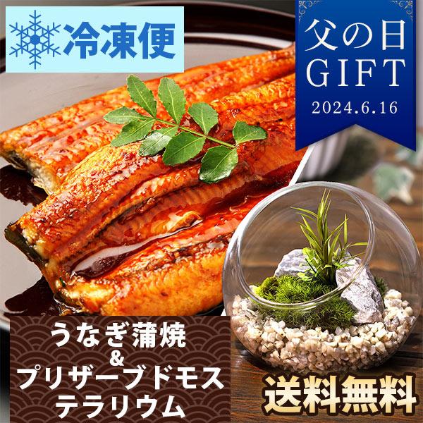 父の日 プレゼント 浜名湖産！うなぎの蒲焼＆プリザーブドモス「ガラスドーム」 冷凍便 送料無料 イベ...