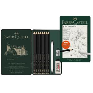 FABER-CASTELL ファーバーカステル PGMセット  ピットグラファイトマット鉛筆 (8硬度＋アクセサリーセット)｜bundoki